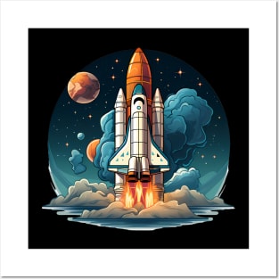 AI Generated Rocketship Posters and Art